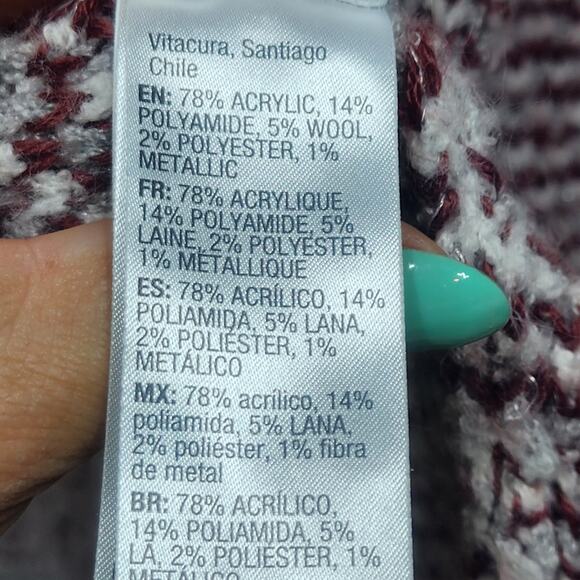 Roxy All Over Again Oversized Diamond Knit Sweater Cardigan Size Med - Picture 7 of 10